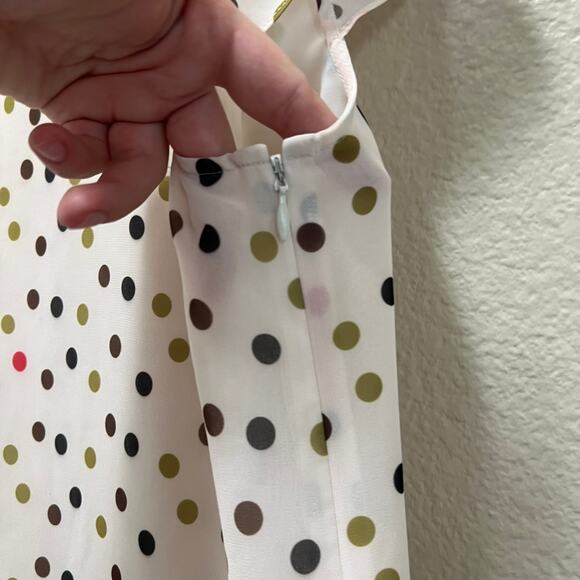 Ted Baker London Just For You Polka Dot White Sheer Cap Sleeve Blouse Silk Sz 2 - Picture 7 of 8